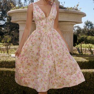 House of CB Emmelina Pink Meadow Corset Dress Medium M